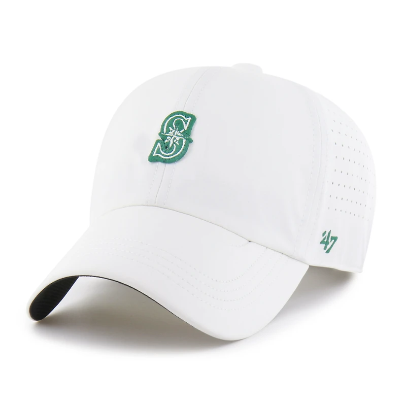 Casquette ajustable Seattle Mariners Elevated Greens Clean Up blanche pour homme, modèle 47