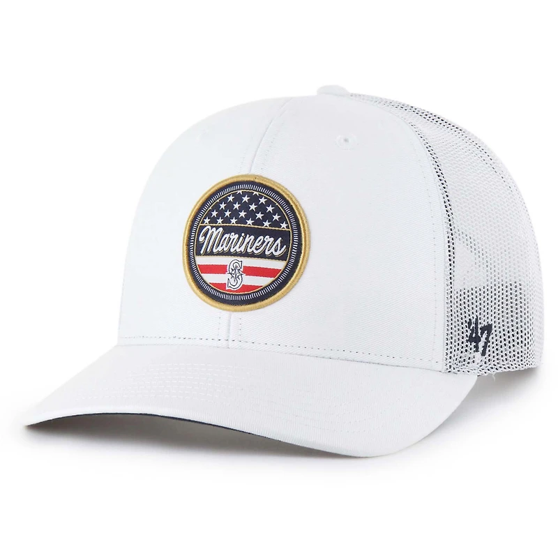 Casquette de camionneur ajustable blanche « 47 » pour homme, hommage aux Seattle Mariners