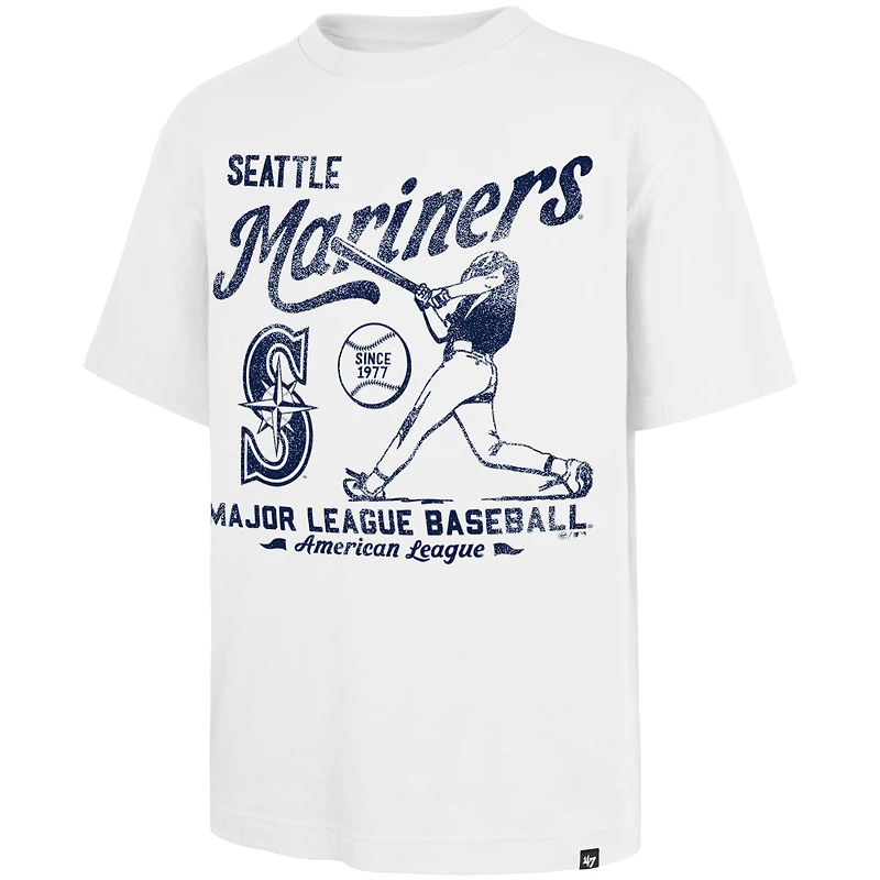 T-shirt blanc « 47 » pour homme, édition régionale des Seattle Mariners, Batter Foundation
