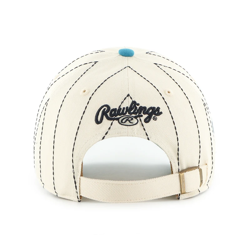 Casquette ajustable '47 x Rawlings Natural/Teal Seattle Mariners à fines rayures Clean Up pour homme