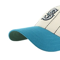 Men's '47 x Rawlings Natural/Teal Seattle Mariners Pinstripe Clean Up Adjustable Hat