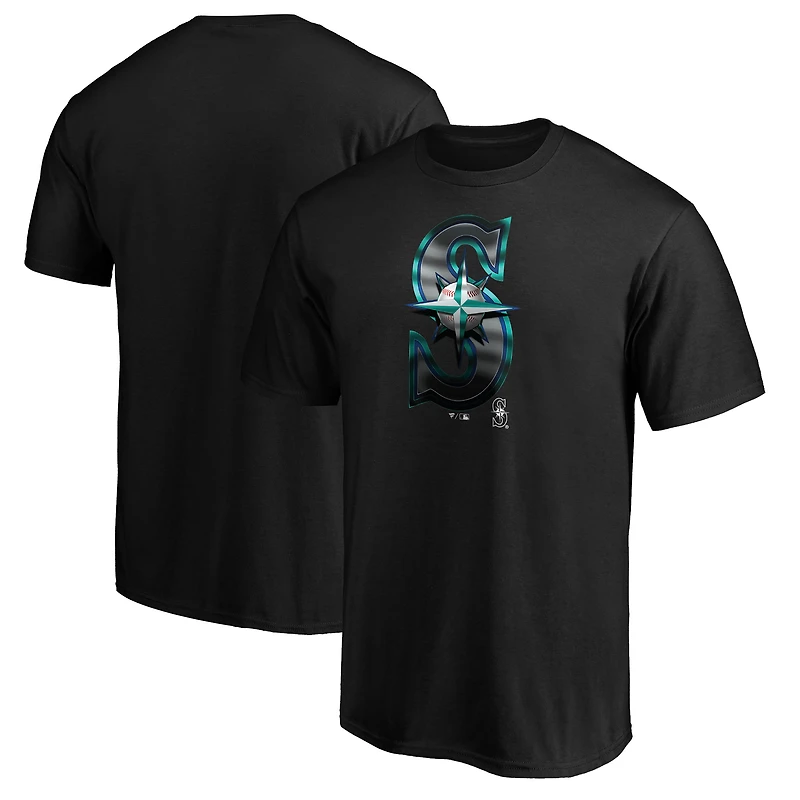 T-shirt noir pour homme avec mascotte des Seattle Mariners de minuit