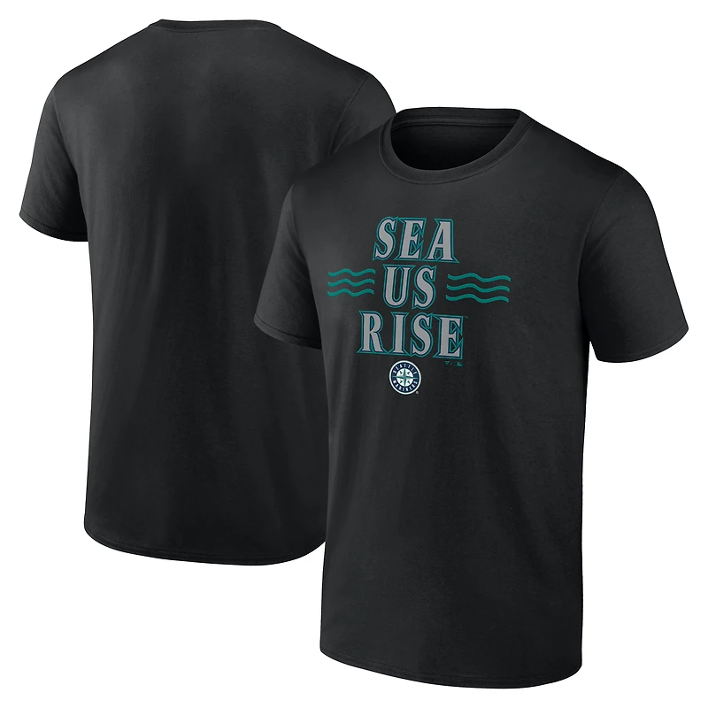 T-shirt noir pour homme des Seattle Mariners, Sea Us Rise