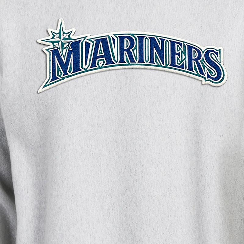 Men's Champion Heather Gray Seattle Mariners Reverse Weave Sweatshirt