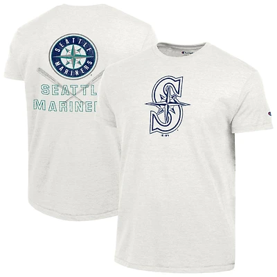 Men's Champion  Heather White Seattle Mariners Tri-Blend T-Shirt