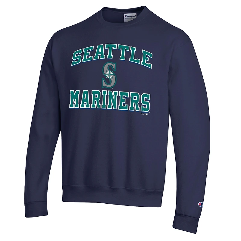 Men's Champion Navy Seattle Mariners Heart & Soul Powerblend Sweatshirt
