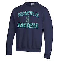Men's Champion  Navy Seattle Mariners Heart & Soul Powerblend Sweatshirt