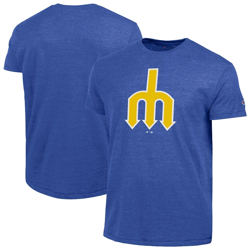 T-shirt Champion Royal Seattle Mariners Cooperstown Logo Tri-Blend pour homme
