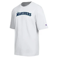 T-shirt Champion blanc Seattle Mariners All Star avec logo en chenille arquée