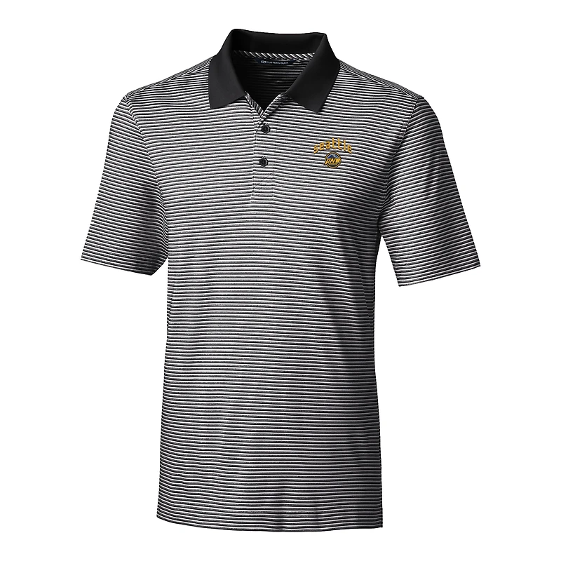 Polo extensible à rayures ton sur Forge pour homme, couleur noire, Cutter & Buck, Seattle Mariners City Connect, grandes tailles
