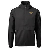 Men's Cutter & Buck Black Seattle Mariners City Connect Charter Eco Recycled Half-Zip Anorak Jacket