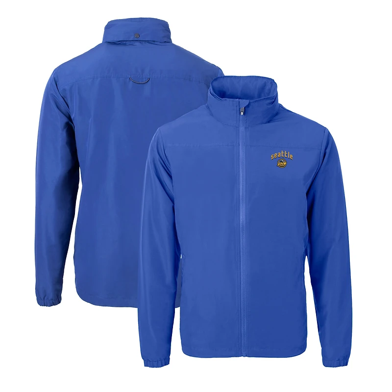 Veste zippée intégrale City Connect pour homme, bleu Cutter & Buck, des Seattle Mariners, en tissu recyclé écologique, grande taille