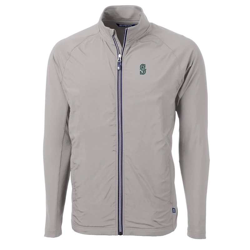 Veste zippée intégrale en tricot écologique Adapt pour homme, modèle Cutter & Buck, gris, des Seattle Mariners, grande taille
