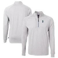 Pull-over zippé 1/4 en tricot extensible recyclé Adapt Eco Knit pour homme, gris chiné, des Seattle Mariners, de la collection Grande Taille