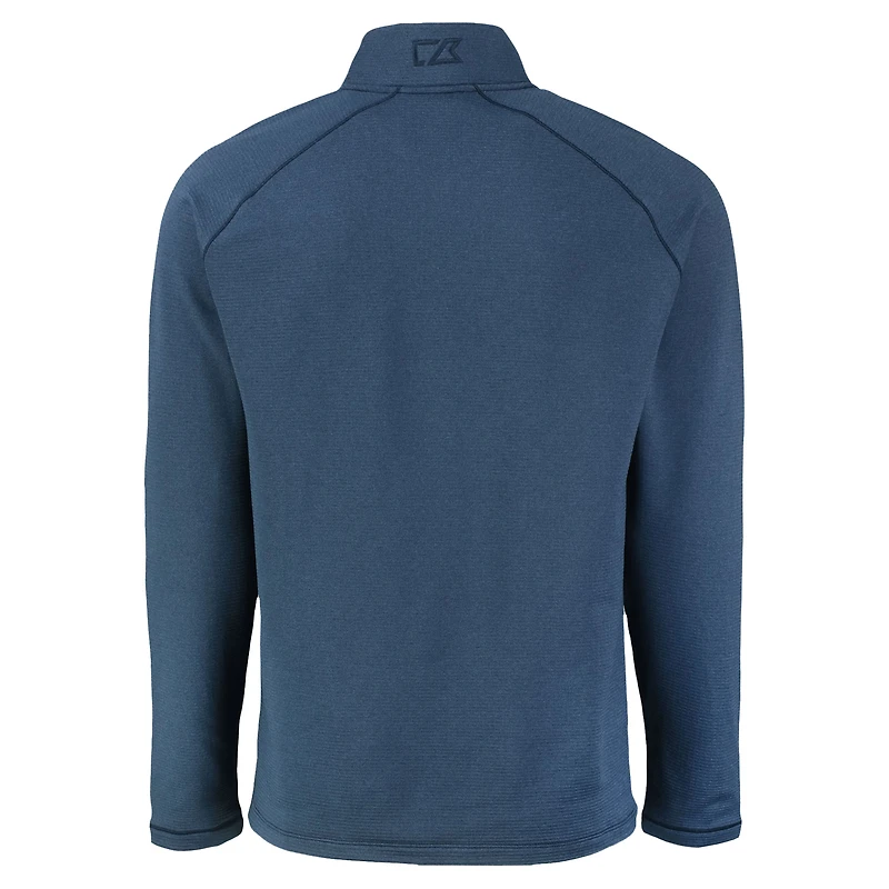 Men's Cutter & Buck Heather Navy Seattle Mariners Peshastin Eco Fleece Recycled Raglan Quarter-Zip Top