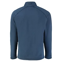 Men's Cutter & Buck Heather Navy Seattle Mariners Peshastin Eco Fleece Recycled Raglan Quarter-Zip Top
