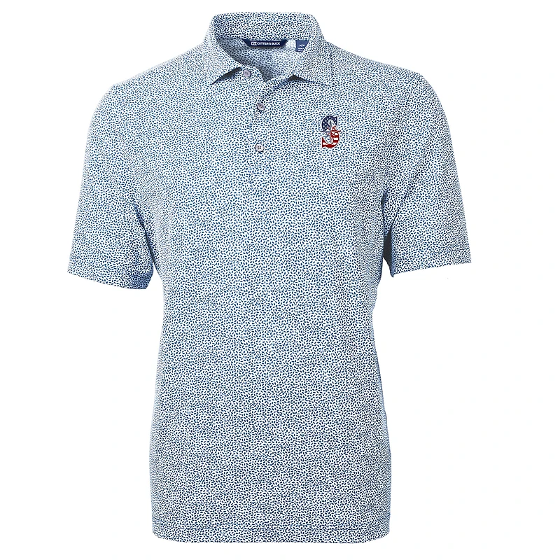 Polo recyclé en piqué écologique pour homme, bleu marine, des Seattle Mariners, avec logo Americana, motif botanique, Cutter & Buck