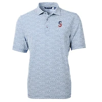 Polo recyclé en piqué écologique pour homme, bleu marine, des Seattle Mariners, avec logo Americana, motif botanique, Cutter & Buck