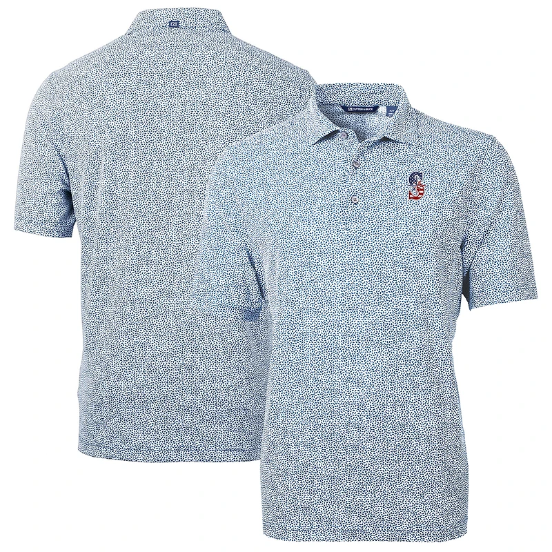 Polo recyclé en piqué écologique pour homme, bleu marine, des Seattle Mariners, avec logo Americana, motif botanique, Cutter & Buck