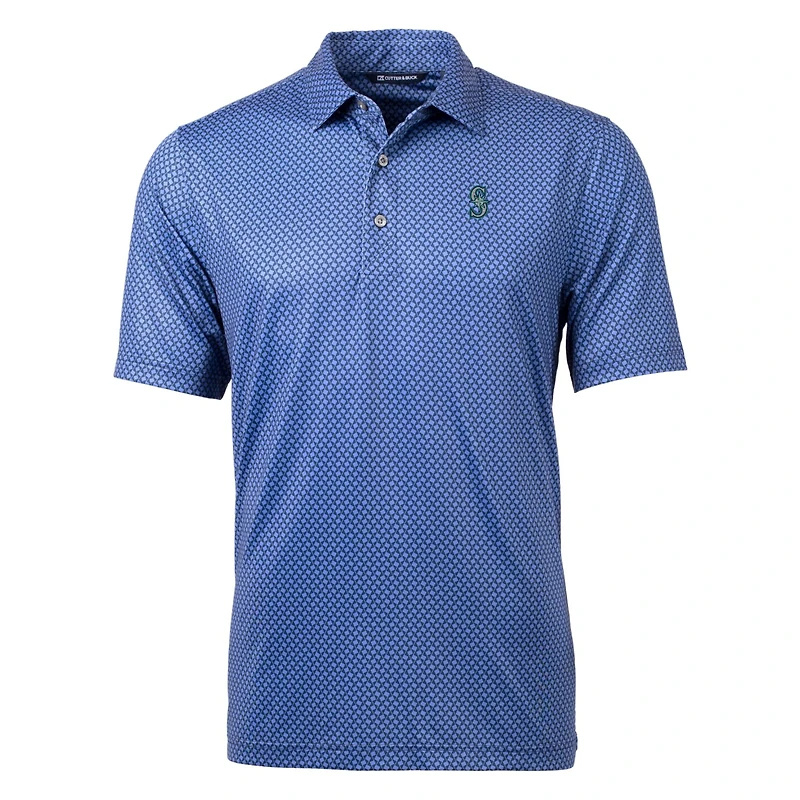 Polo bleu marine à imprimé bannière Pike pour homme des Seattle Mariners, de coupe Cutter & Buck, taille grande et