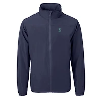 Men's Cutter & Buck Navy Seattle Mariners Charter Eco Recycled Full-Zip Jacket