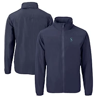 Men's Cutter & Buck Navy Seattle Mariners Charter Eco Recycled Full-Zip Jacket
