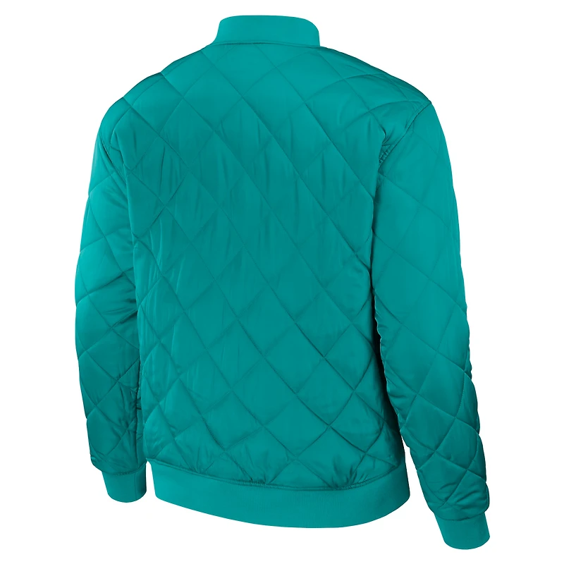Men's Darius Rucker Collection by Fanatics Black/Teal Seattle Mariners Reversible Full-Zip Bomber Jacket