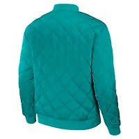 Men's Darius Rucker Collection by Fanatics Black/Teal Seattle Mariners Reversible Full-Zip Bomber Jacket