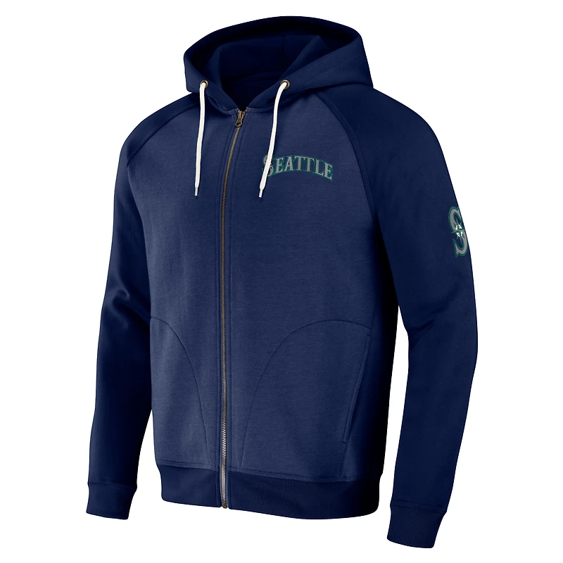 Collection Darius Rucker pour homme par Fanatics Navy Seattle Mariners Raglan Full-Zip Hoodie