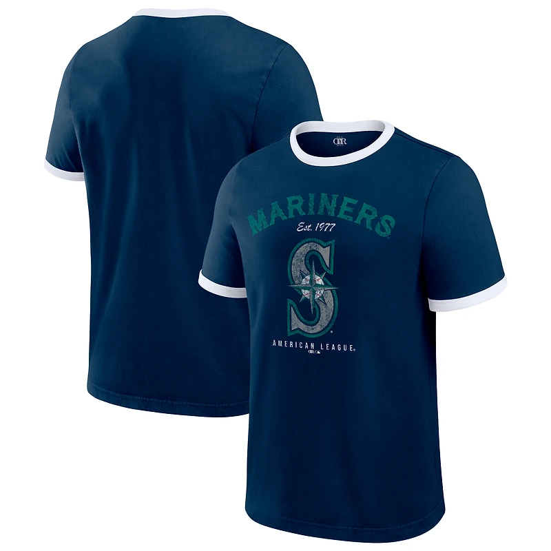 T-shirt à col rond délavé bleu marine des Seattle Mariners de la collection Darius Rucker pour homme par Fanatics