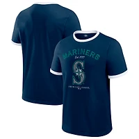 T-shirt à col rond délavé bleu marine des Seattle Mariners de la collection Darius Rucker pour homme par Fanatics