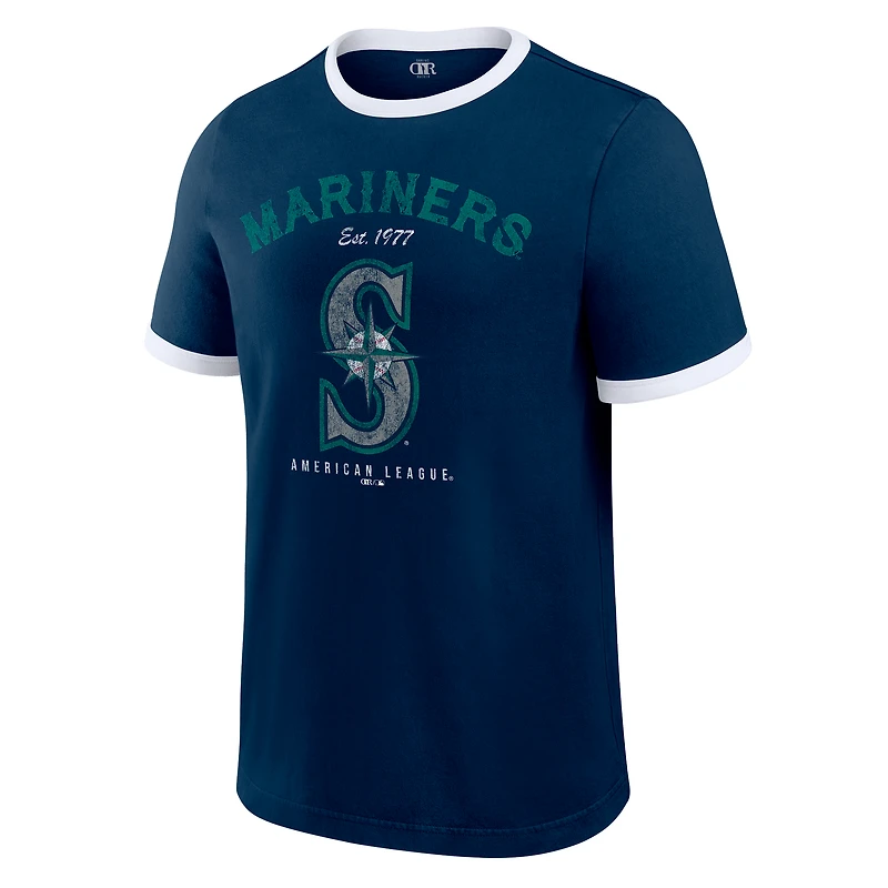 Men's Darius Rucker Collection by Fanatics Navy Seattle Mariners Washed Ringer T-Shirt