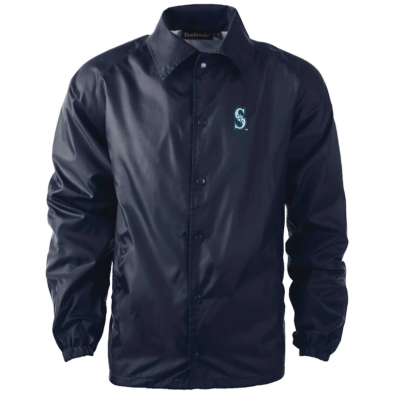 Men's Dunbrooke  Navy Seattle Mariners Coach's Raglan Full-Snap Windbreaker Jacket
