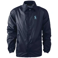 Men's Dunbrooke  Navy Seattle Mariners Coach's Raglan Full-Snap Windbreaker Jacket