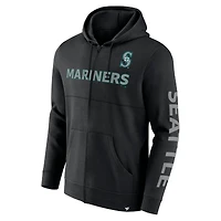 Sweat à capuche noir entièrement zippé Fanatics pour hommes Seattle Mariners Ace