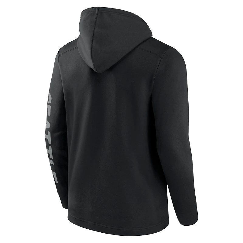 Sweat à capuche noir entièrement zippé Fanatics pour hommes Seattle Mariners Ace
