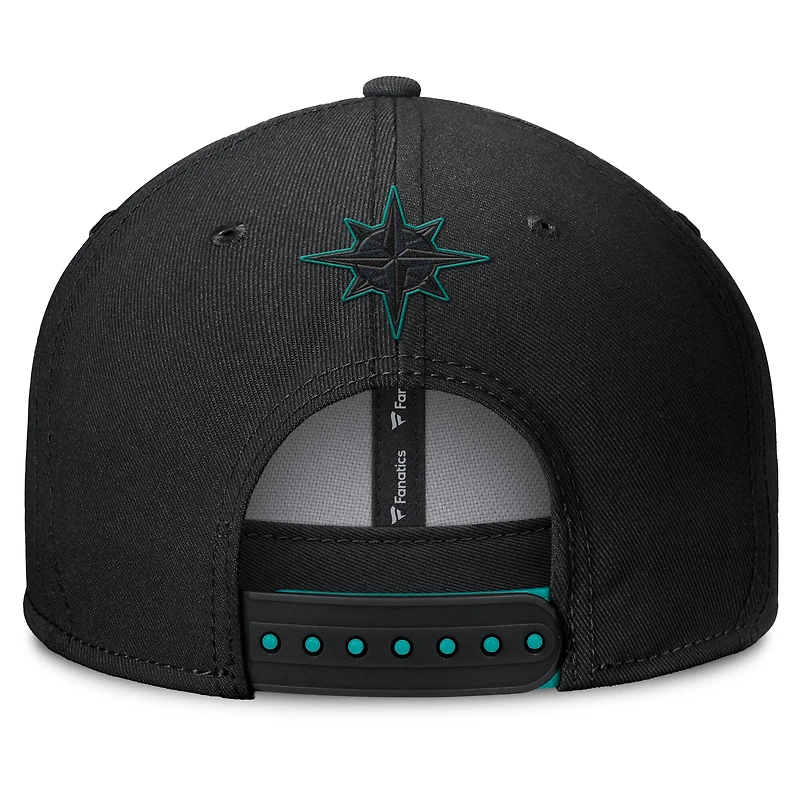 Men's Fanatics  Black Seattle Mariners Glint Snapback Hat