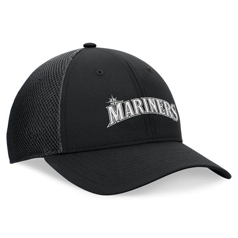 Men's Fanatics Black Seattle Mariners Spacer Mesh Flex Hat