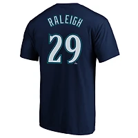 T-shirt Fanatics Cal Raleigh Navy pour homme, grand et grand, avec nom numéro, des Seattle Mariners