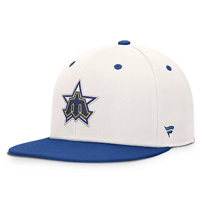 Men's Fanatics  Cream/Royal Seattle Mariners Heritage Ballpark Snapback Hat
