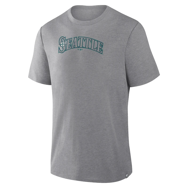 T-shirt Fanatics Heather Gray Seattle Mariners Play Tribute pour homme, en mélange de trois matières