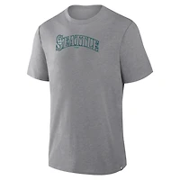 T-shirt Fanatics Heather Gray Seattle Mariners Play Tribute pour homme, en mélange de trois matières