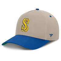 Casquette ajustable Fanatics kaki/royale Seattle Mariners Veteran A-Frame pour homme