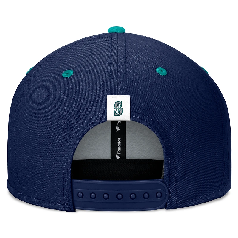Men's Fanatics Navy/Aqua Seattle Mariners Fundamental Bold Snapback Hat