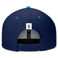 Men's Fanatics Navy/Aqua Seattle Mariners Fundamental Bold Snapback Hat