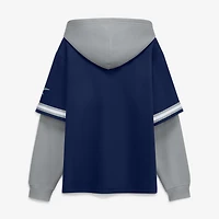 Men's Fanatics Navy/Gray Seattle Mariners Oversized Fire Speed​ Layered Hoodie
