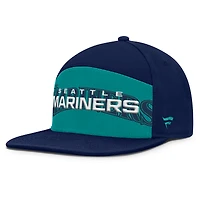 Casquette Snapback Fanatics bleu marine/bleu sarcelle pour homme des Seattle Mariners Clubhouse Splitter