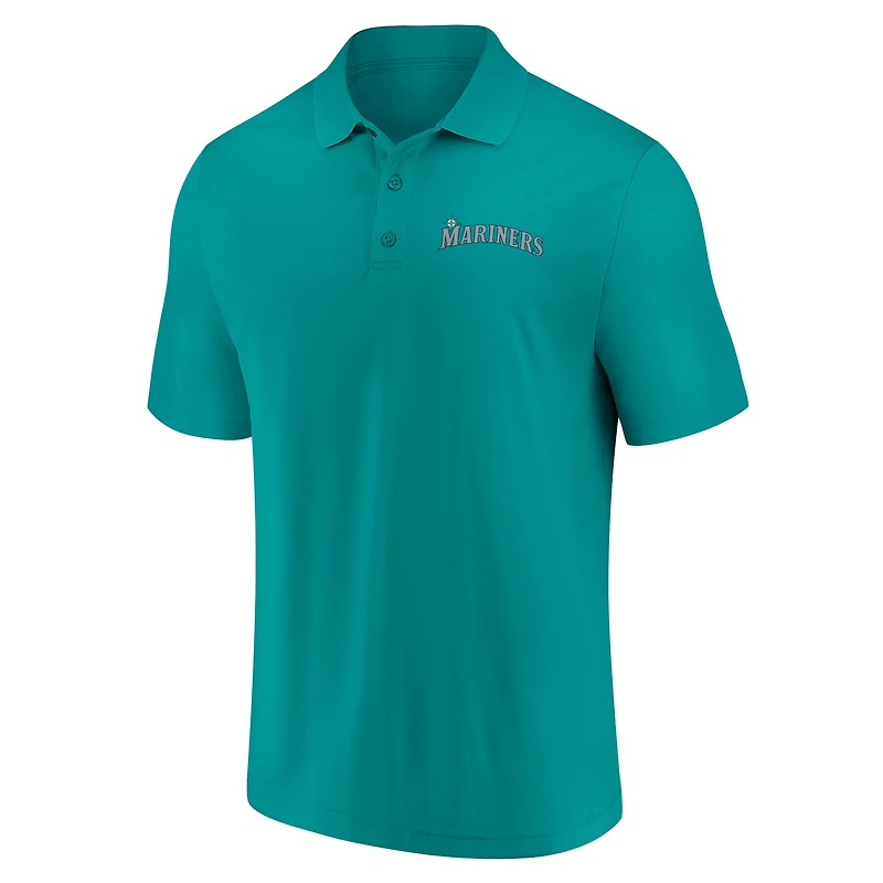 Men's Fanatics Navy/Teal Seattle Mariners Dueling Logos Polo Combo Set