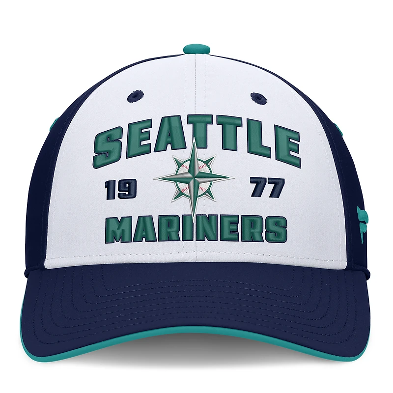 Men's Fanatics Navy/White Seattle Mariners Jammed Structured Flex Hat