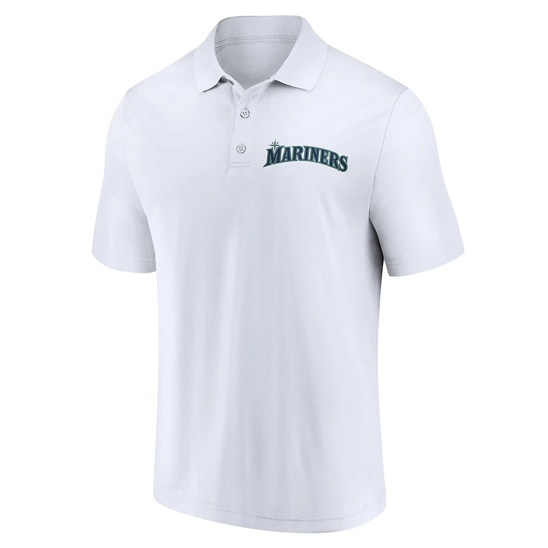 Men's Fanatics Navy/White Seattle Mariners Two-Pack Logo Lockup Polo Set